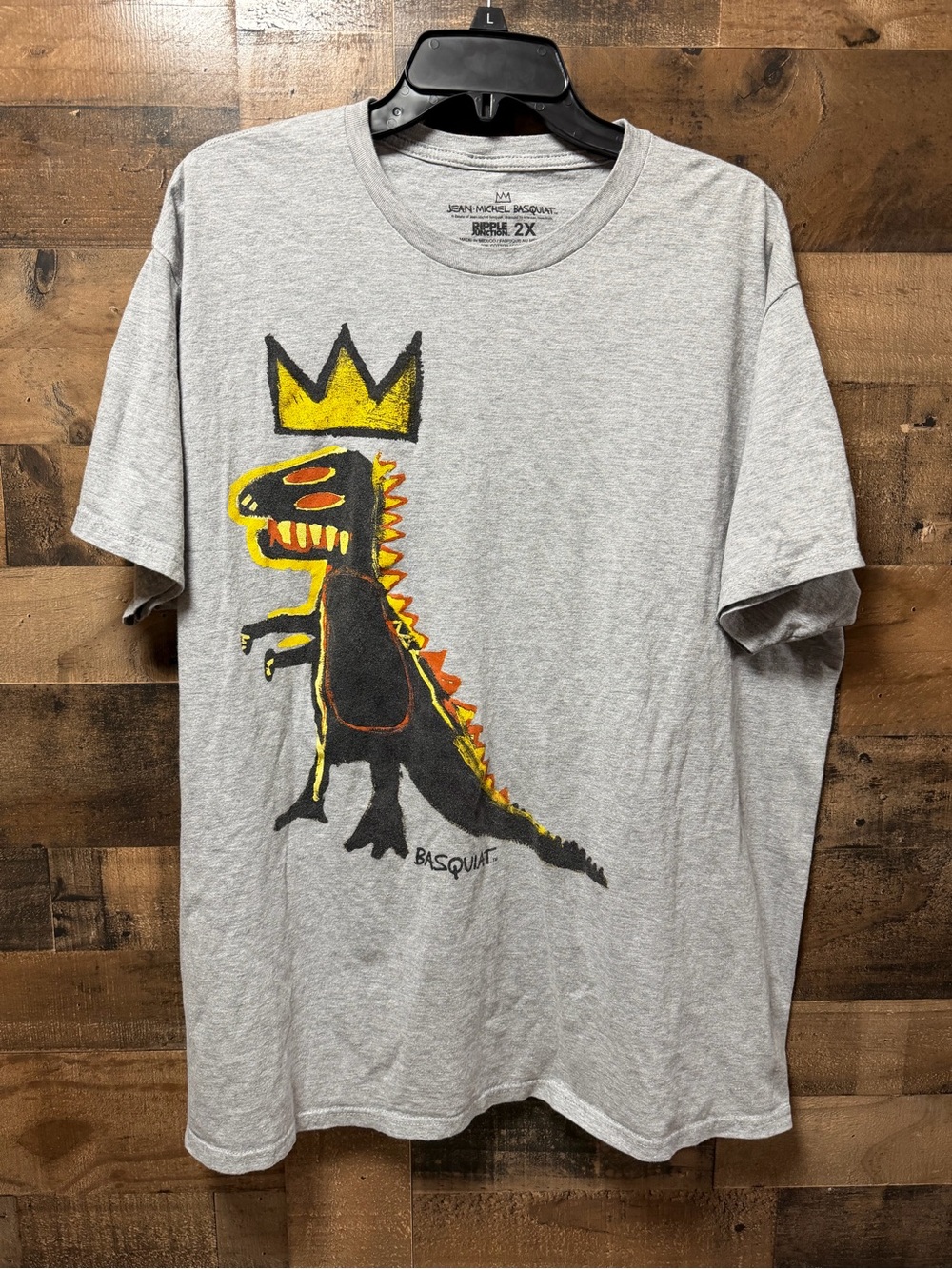 Jean Michel Basquiat Pez Dinosaur Crown T Shirt Mens 2XL Ripple Junction Gray